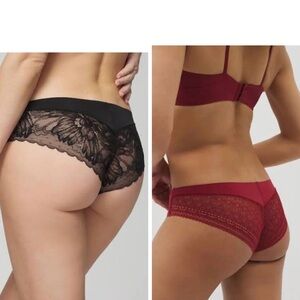 Soma Black and Burgundy Panties Set NWT